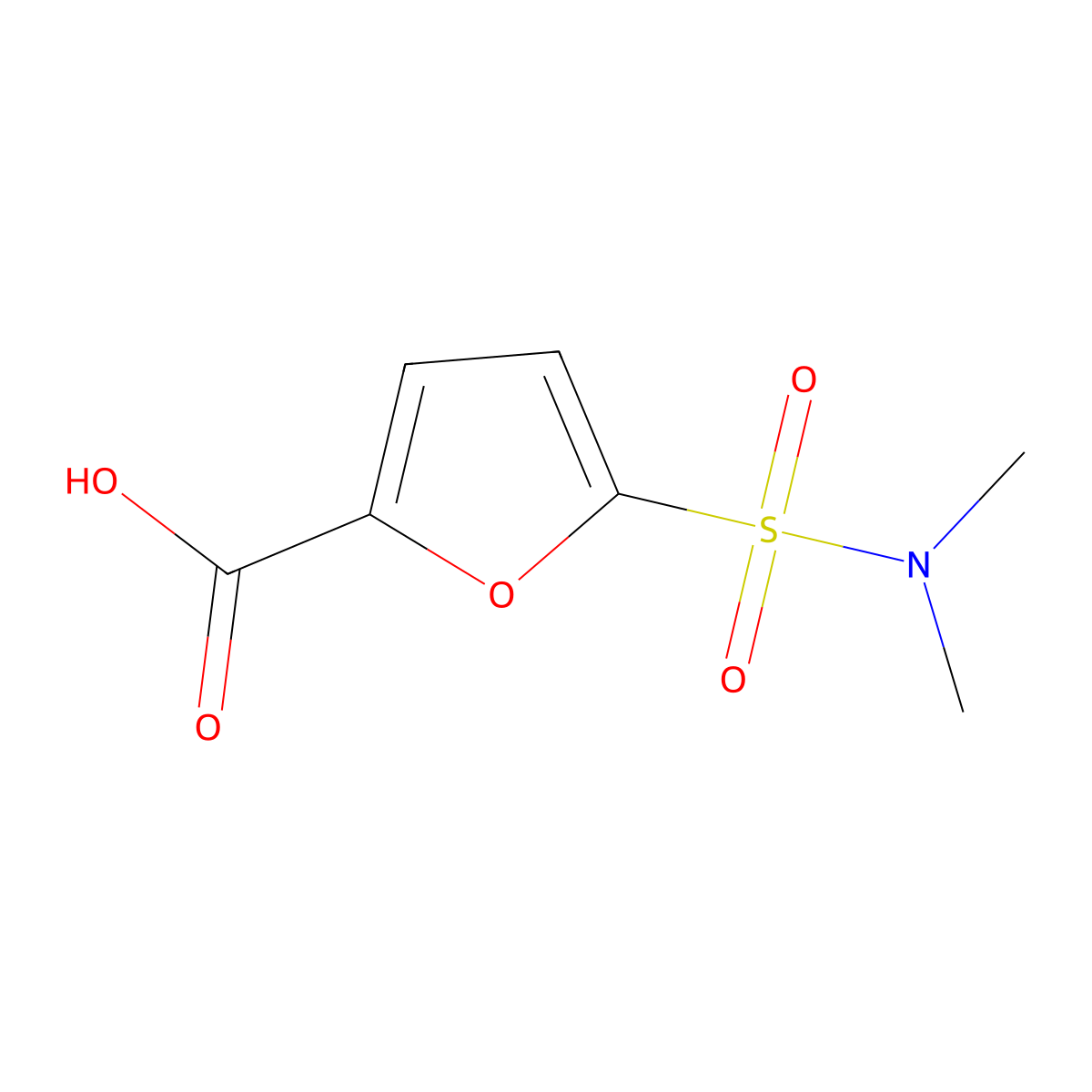 5-(Dimethylsulfamoyl)furan-2-carboxylic acid molecular structure, CAS 364747-44-4