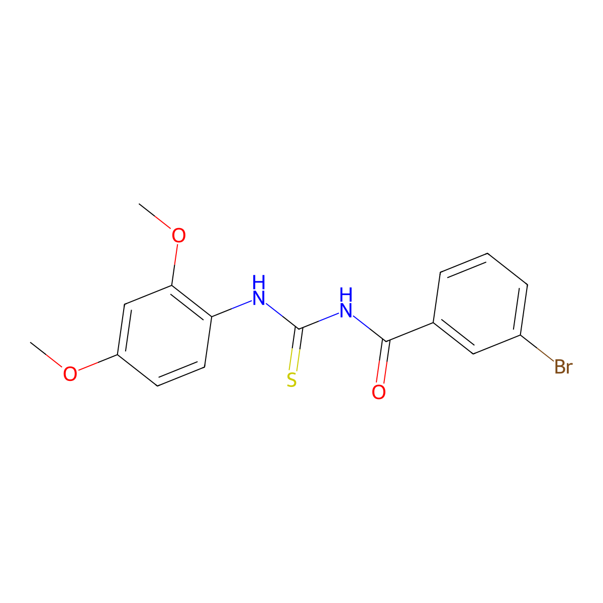 3-bromo-N-[(2,4-dimethoxyphenyl)carbamothioyl]benzamide molecular structure, CAS 364747-45-5