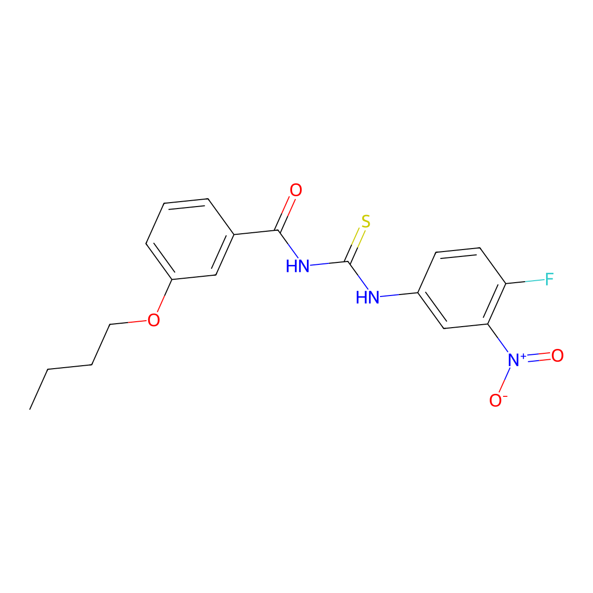3-butoxy-N-[(4-fluoro-3-nitrophenyl)carbamothioyl]benzamide molecular structure, CAS 364747-52-4