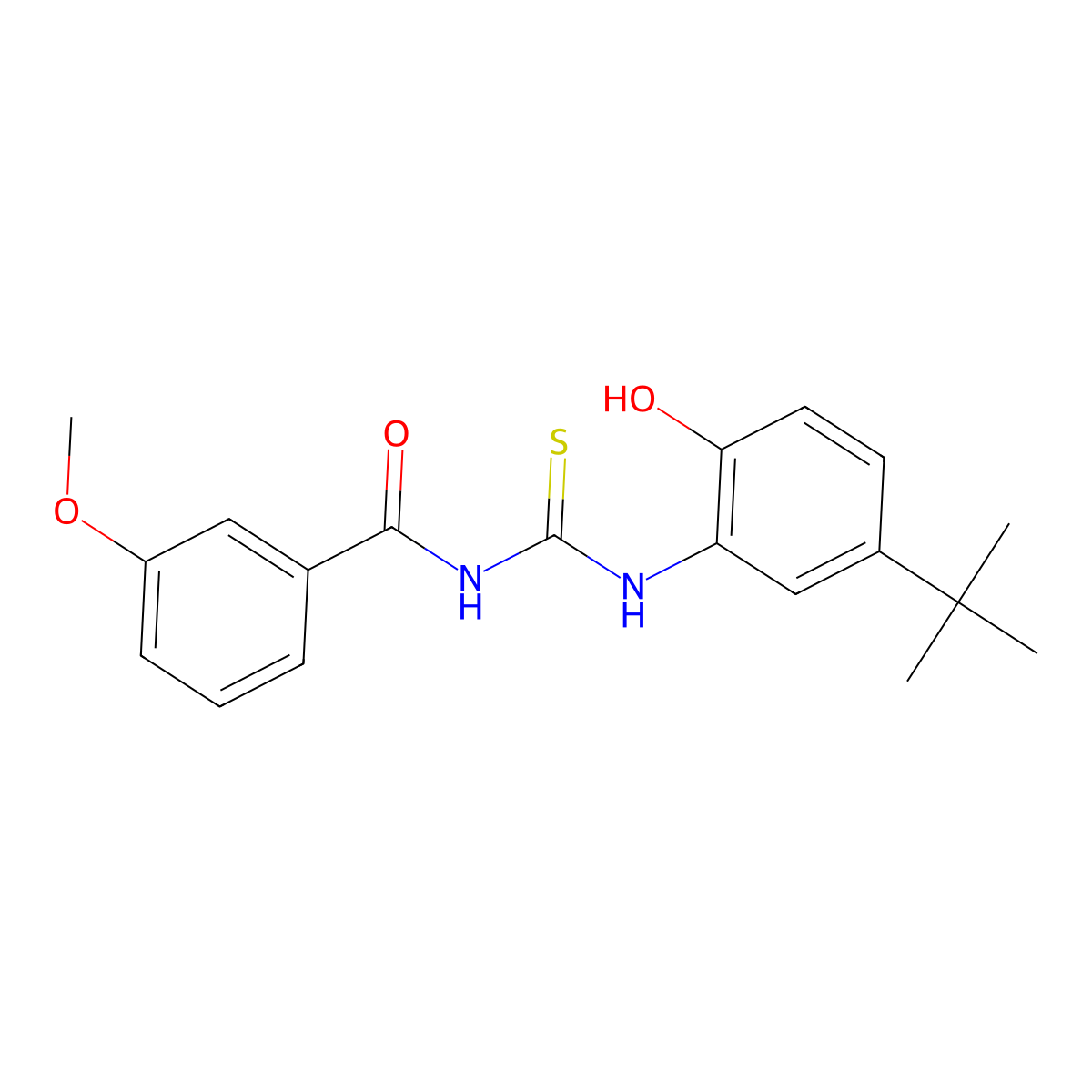 N-[(5-tert-butyl-2-hydroxyphenyl)carbamothioyl]-3-methoxybenzamide molecular structure, CAS 364747-83-1