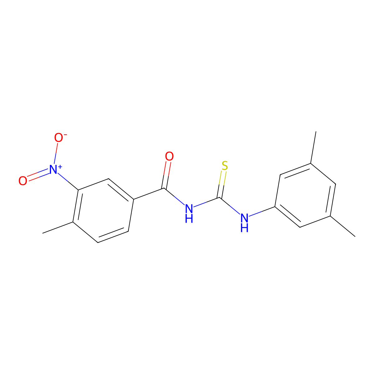 N-[(3,5-dimethylphenyl)carbamothioyl]-4-methyl-3-nitrobenzamide molecular structure, CAS 364747-88-6