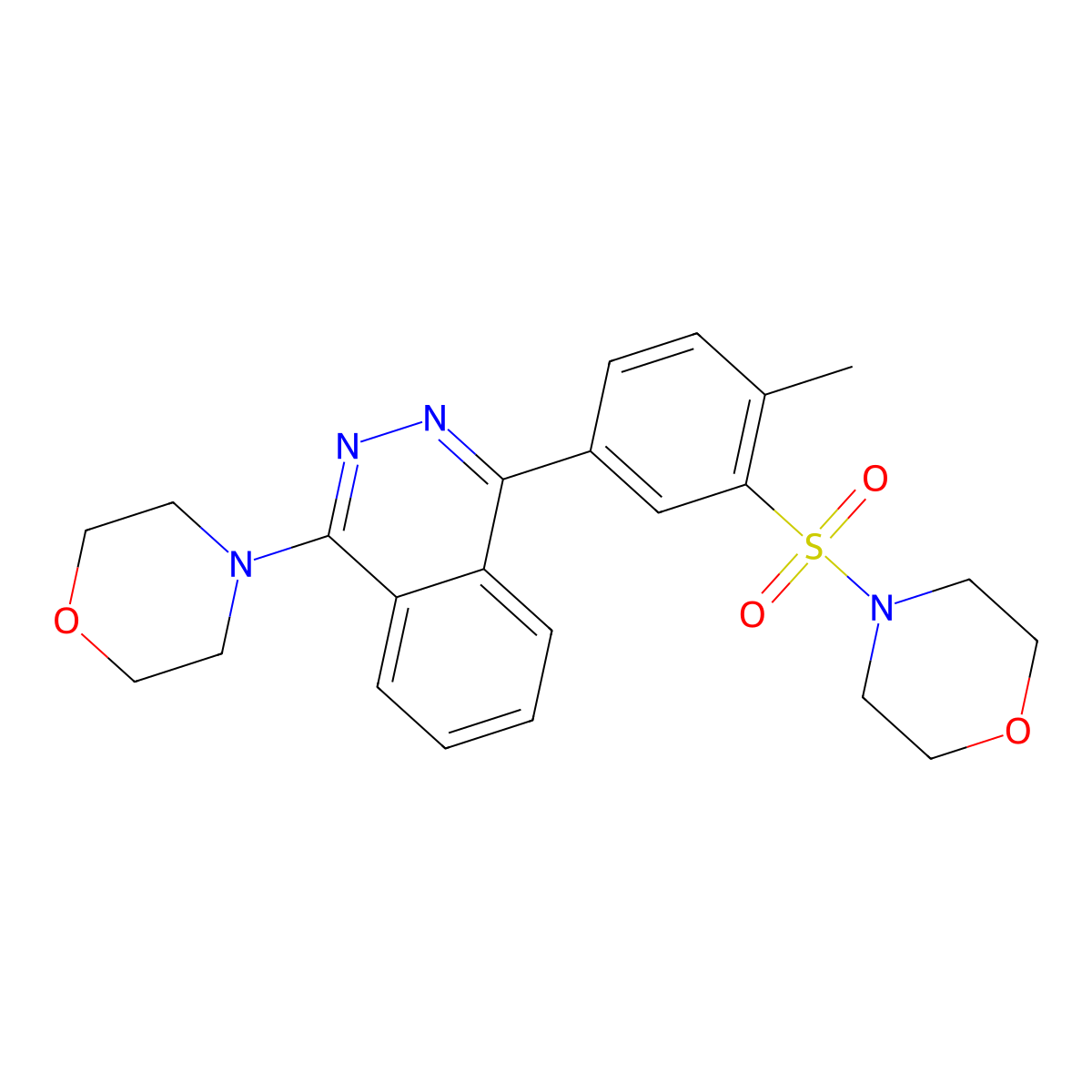 4-[4-(4-Methyl-3-morpholin-4-ylsulfonylphenyl)phthalazin-1-yl]morpholine molecular structure, CAS 364747-94-4