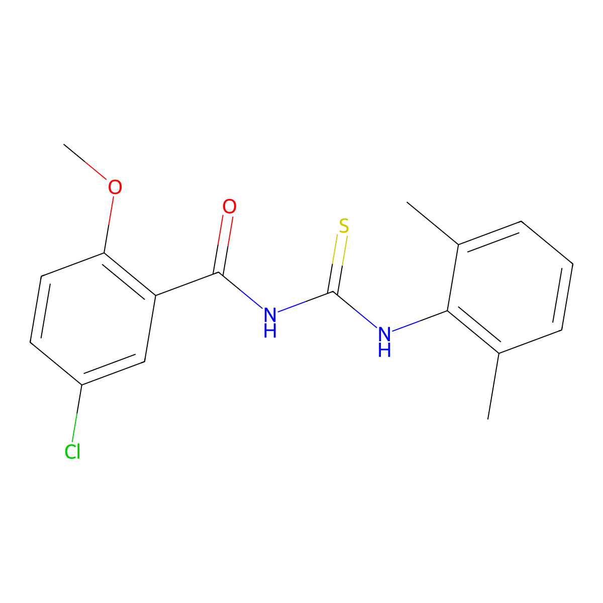 5-chloro-N-[(2,6-dimethylphenyl)carbamothioyl]-2-methoxybenzamide molecular structure, CAS 364748-28-7