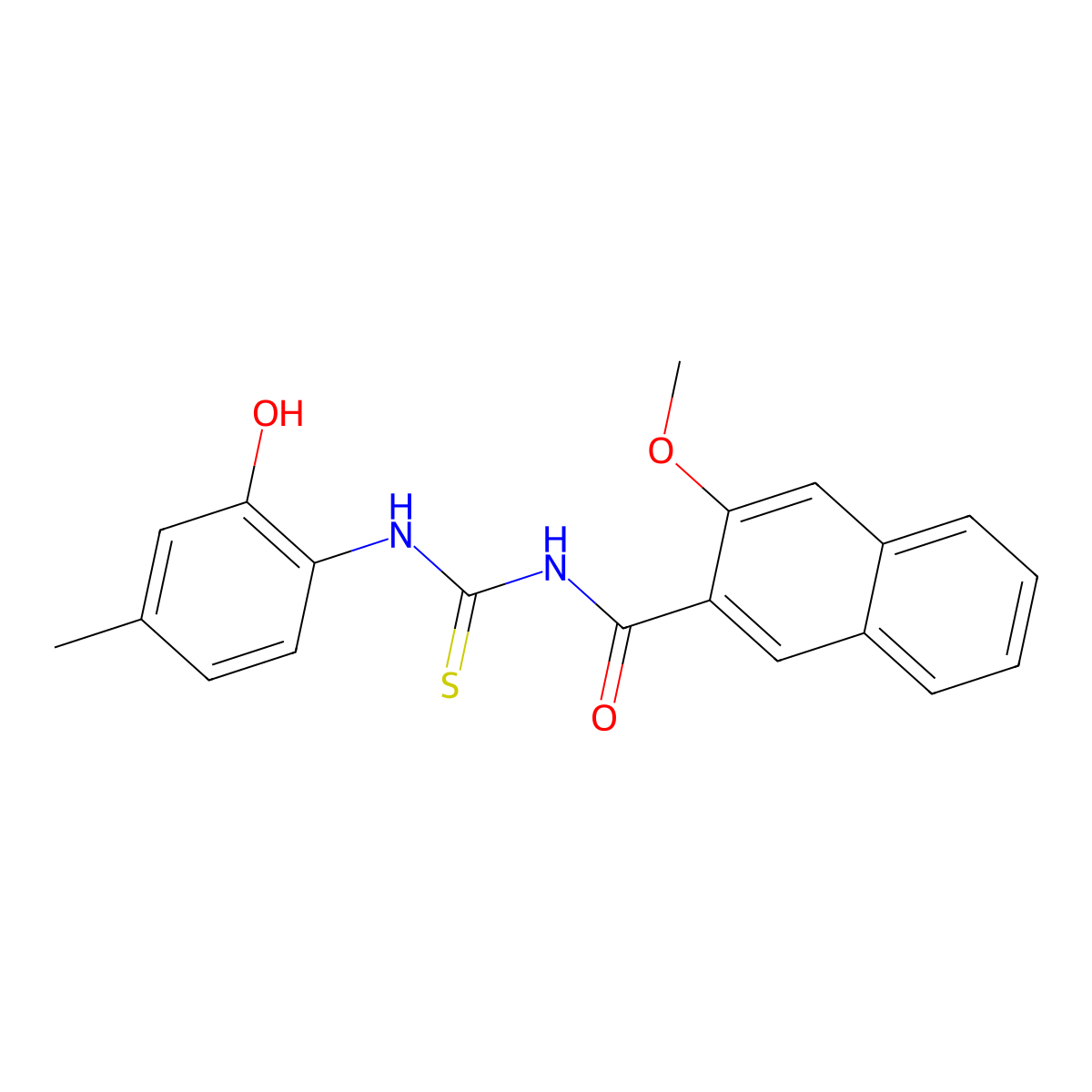 N-[(2-hydroxy-4-methylphenyl)carbamothioyl]-3-methoxynaphthalene-2-carboxamide molecular structure, CAS 364748-34-5