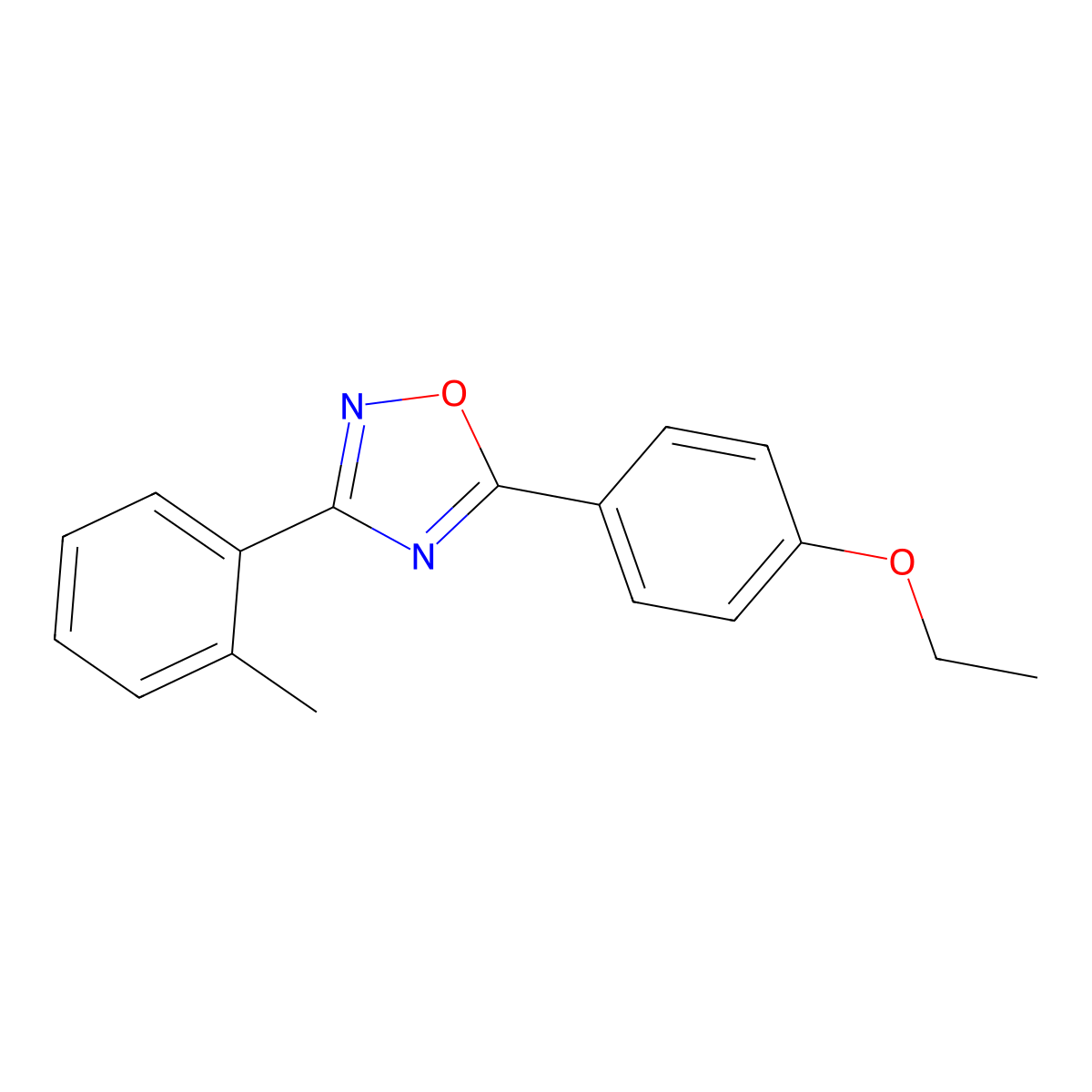 5-(4-Ethoxyphenyl)-3-(2-methylphenyl)-1,2,4-oxadiazole molecular structure, CAS 364748-36-7