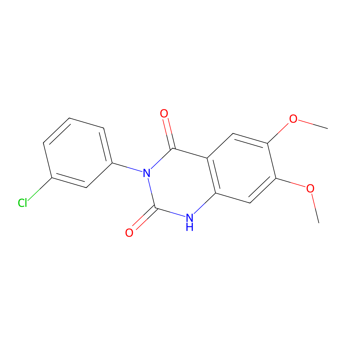 3-(3-chlorophenyl)-6,7-dimethoxyquinazoline-2,4(1H,3H)-dione molecular structure, CAS 364748-38-9