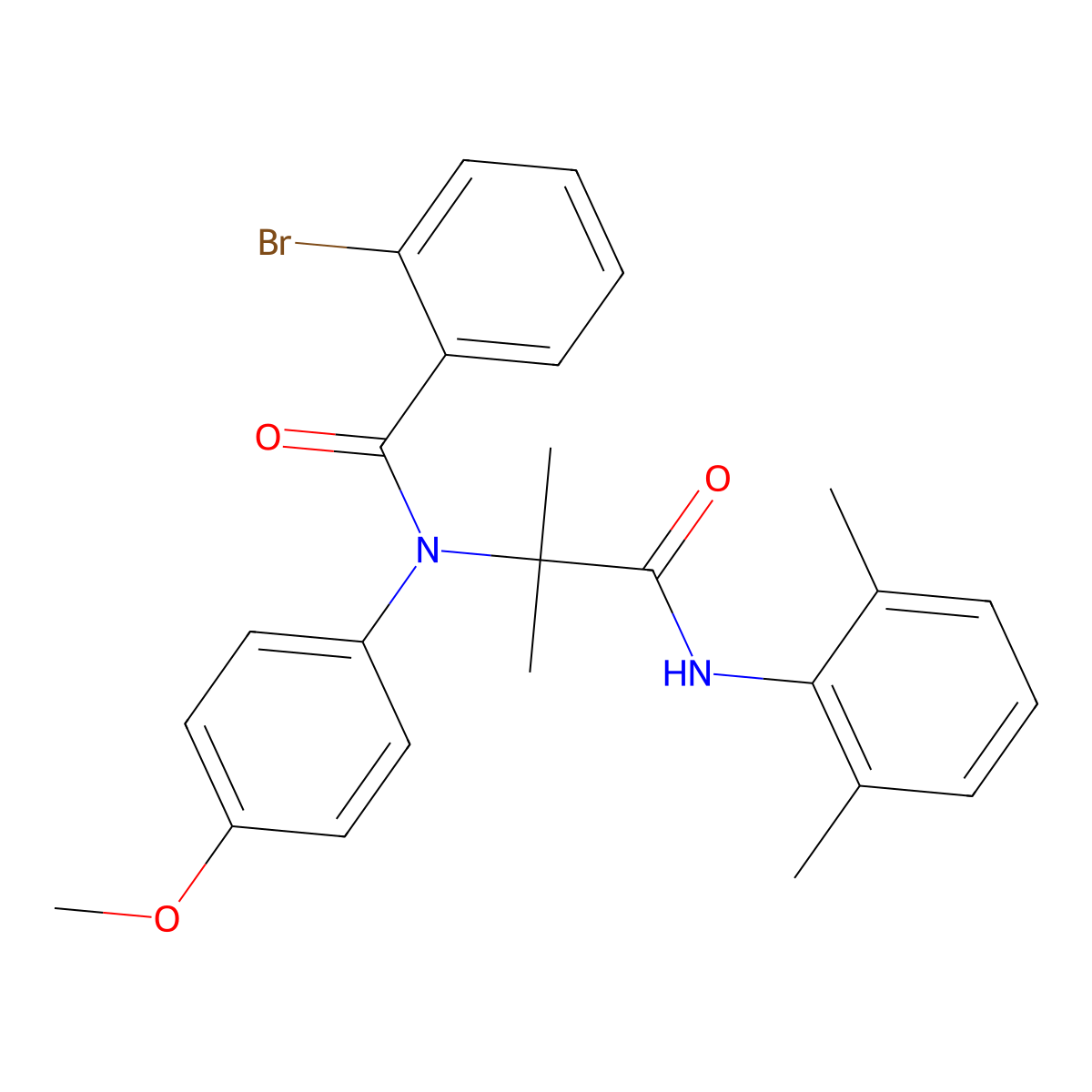 2-bromo-N-{1-[(2,6-dimethylphenyl)amino]-2-methyl-1-oxopropan-2-yl}-N-(4-methoxyphenyl)benzamide molecular structure, CAS 364748-53-8