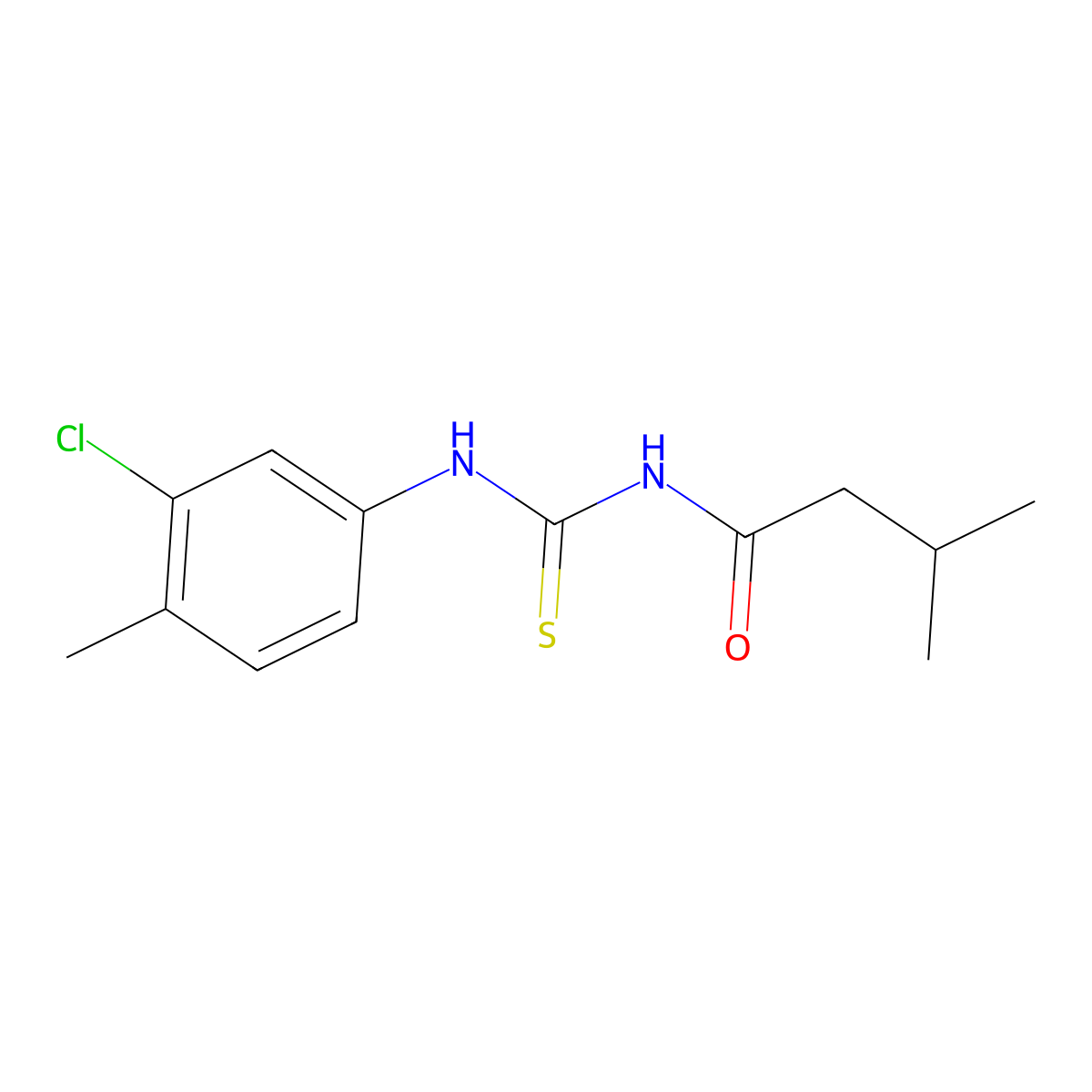 N-(3-chloro-4-methylphenyl)-N'-(3-methylbutanoyl)thiourea molecular structure, CAS 364748-63-0