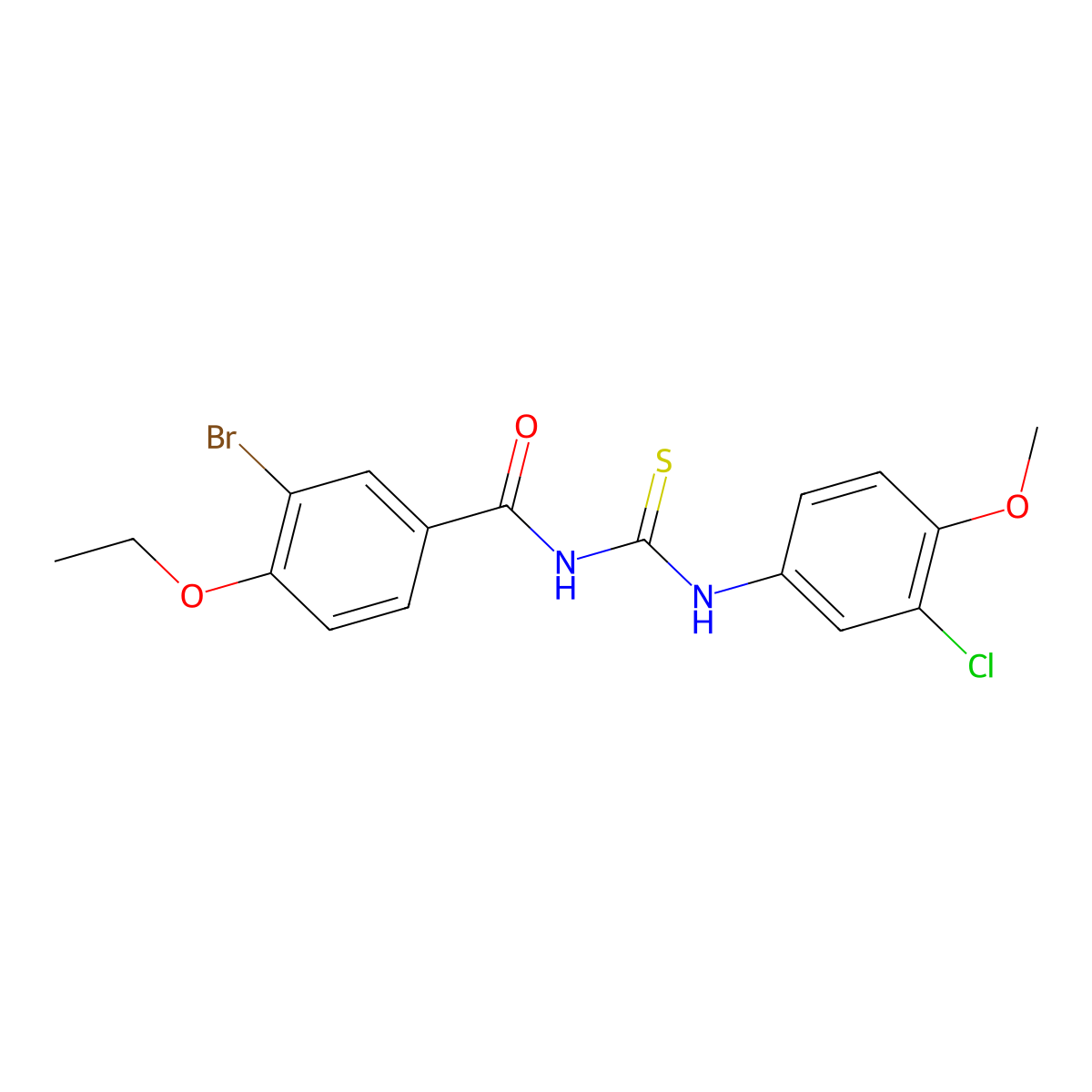 3-bromo-N-[(3-chloro-4-methoxyphenyl)carbamothioyl]-4-ethoxybenzamide molecular structure, CAS 364749-16-6