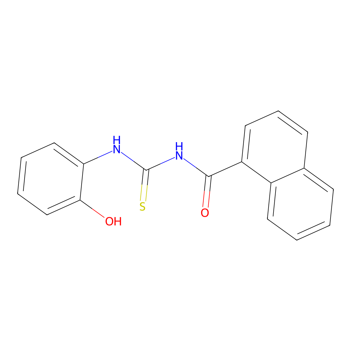 N-[(2-hydroxyphenyl)carbamothioyl]naphthalene-1-carboxamide molecular structure, CAS 364749-28-0