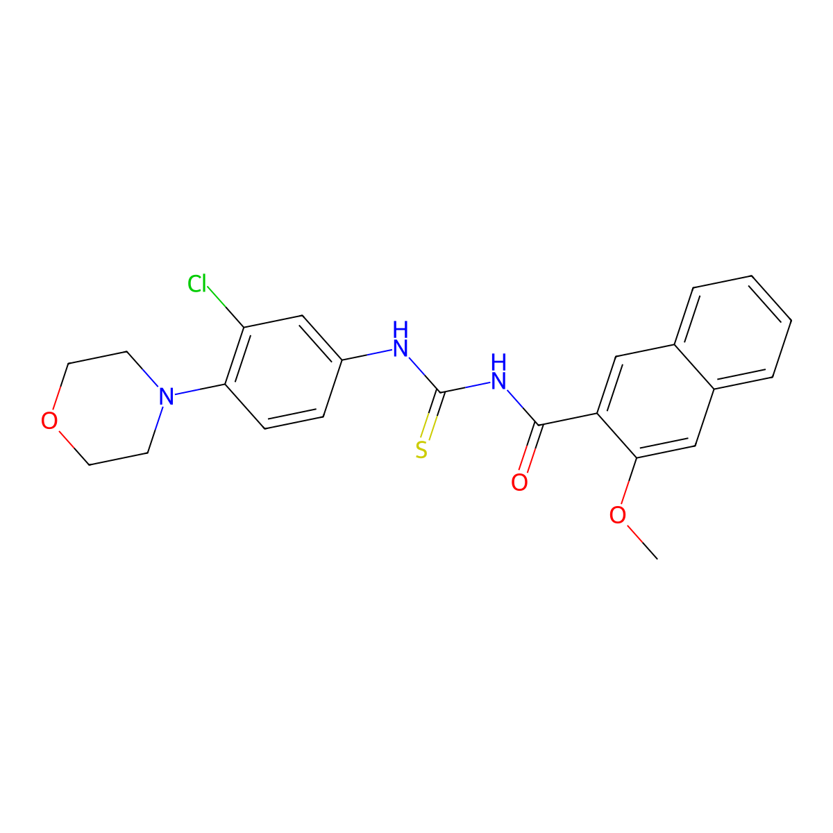 N-[(3-chloro-4-morpholin-4-ylphenyl)carbamothioyl]-3-methoxynaphthalene-2-carboxamide molecular structure, CAS 364749-53-1