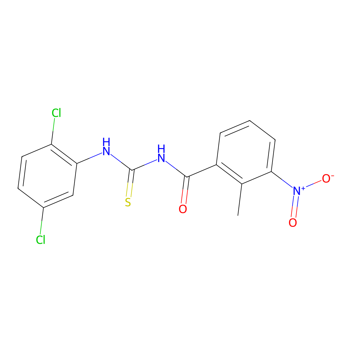 N-[(2,5-dichlorophenyl)carbamothioyl]-2-methyl-3-nitrobenzamide molecular structure, CAS 364749-65-5