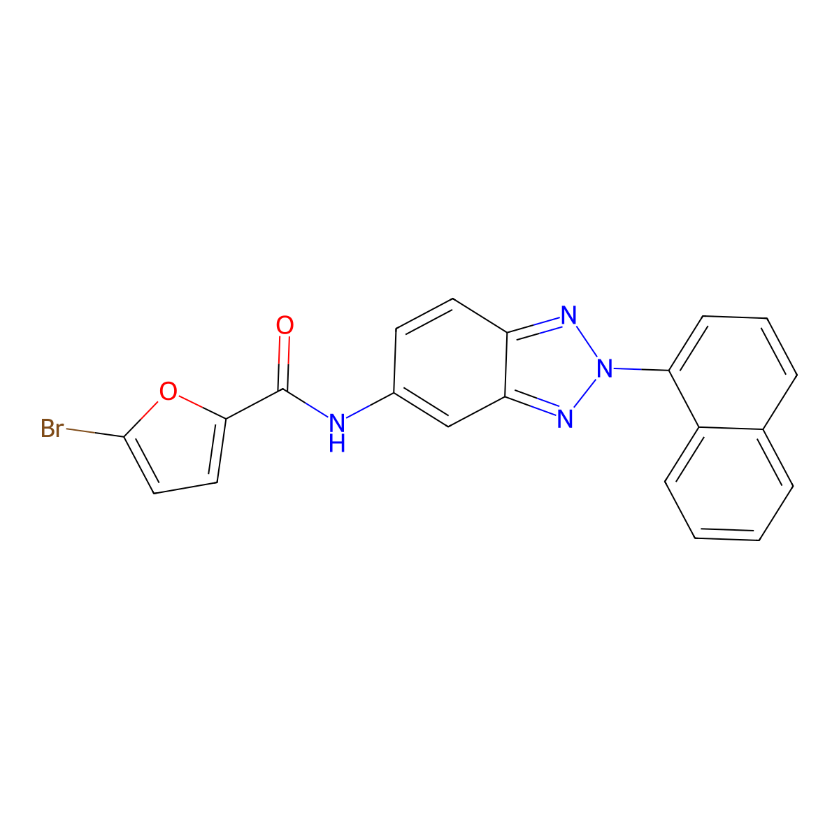 5-bromo-N-(2-naphthalen-1-ylbenzotriazol-5-yl)furan-2-carboxamide molecular structure, CAS 364749-77-9