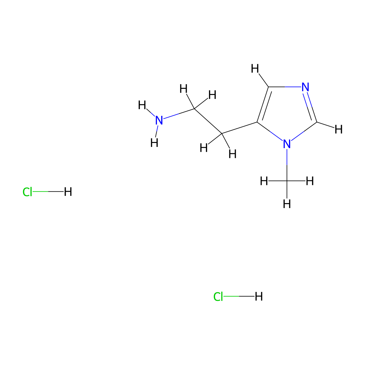 3-Methylhistamine dihydrochloride molecular structure, CAS 36475-47-5