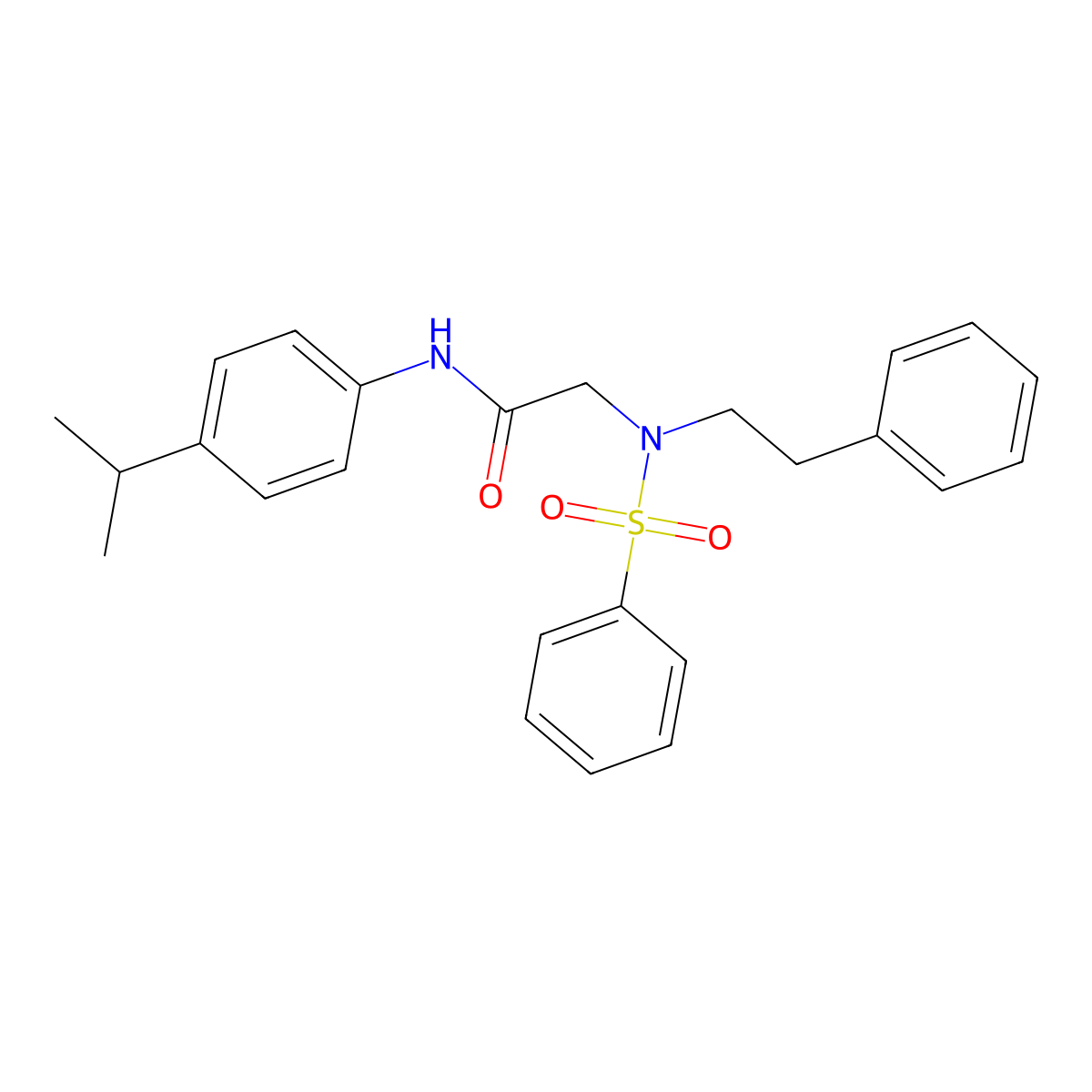 2-[benzenesulfonyl(2-phenylethyl)amino]-N-(4-propan-2-ylphenyl)acetamide molecular structure, CAS 364752-11-4