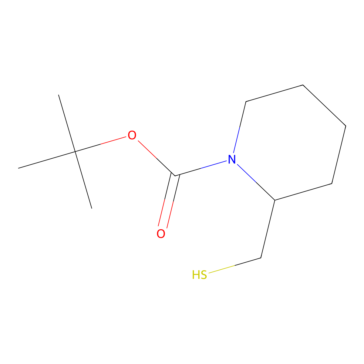 Tert-butyl 2-(sulfanylmethyl)piperidine-1-carboxylate molecular structure, CAS 364753-77-5