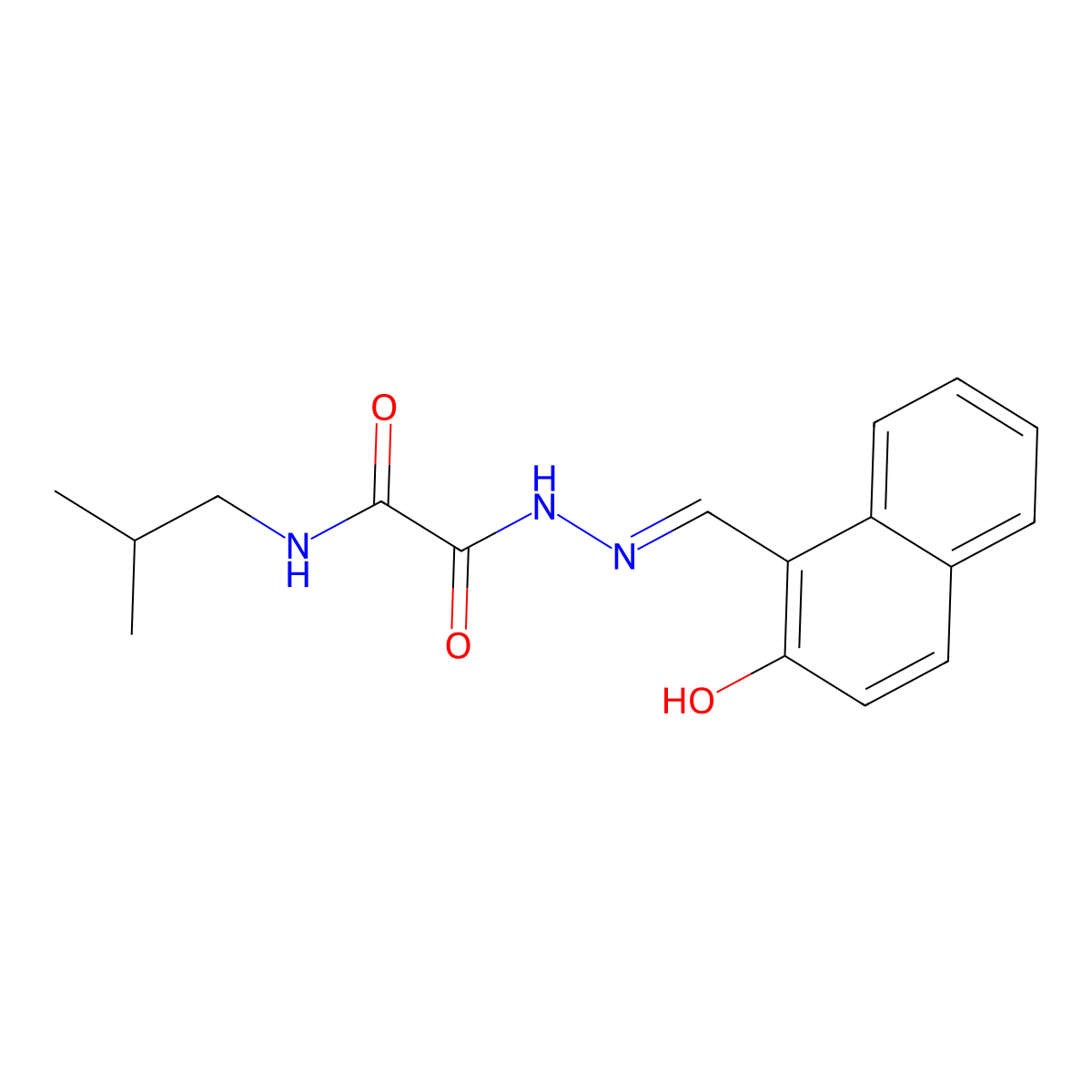 2-[(2-Methylpropyl)amino]-2-oxoacetic acid 2-[(2-hydroxy-1-naphthalenyl)methylene]hydrazide molecular structure, CAS 364753-78-6