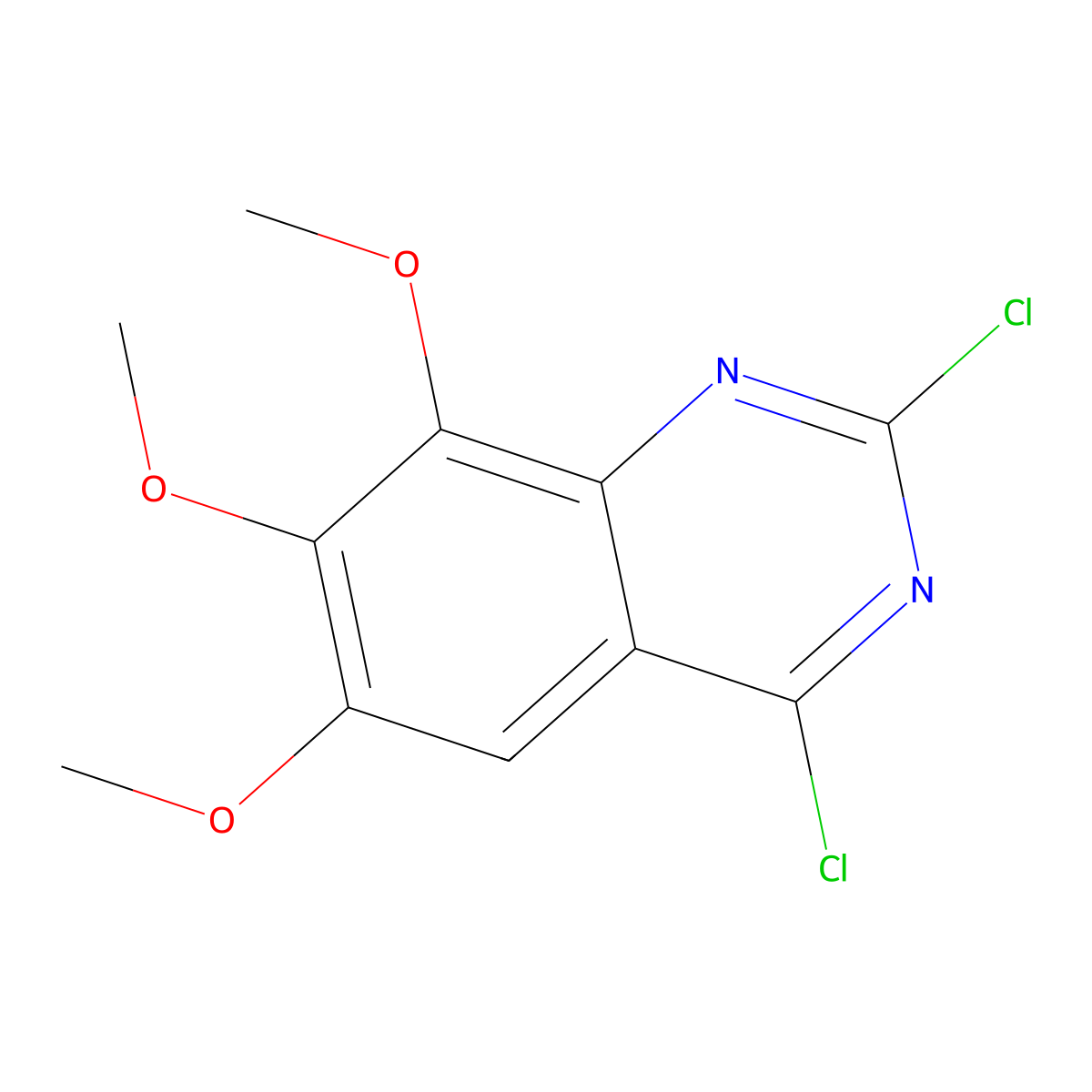 2,4-Dichloro-6,7,8-trimethoxyquinazoline molecular structure, CAS 36476-14-9