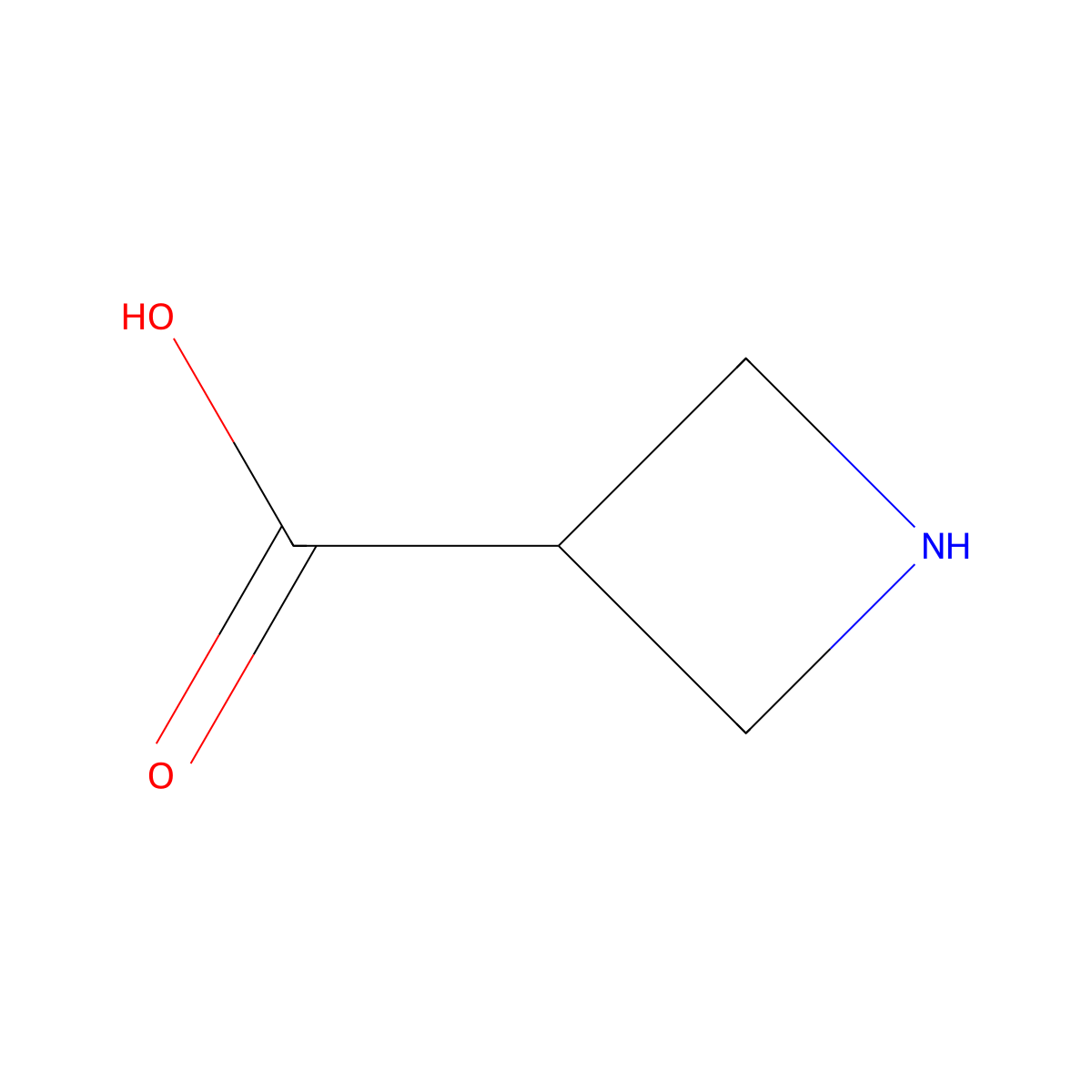 3-azetidinecarboxylic Acid molecular structure, CAS 36476-78-5