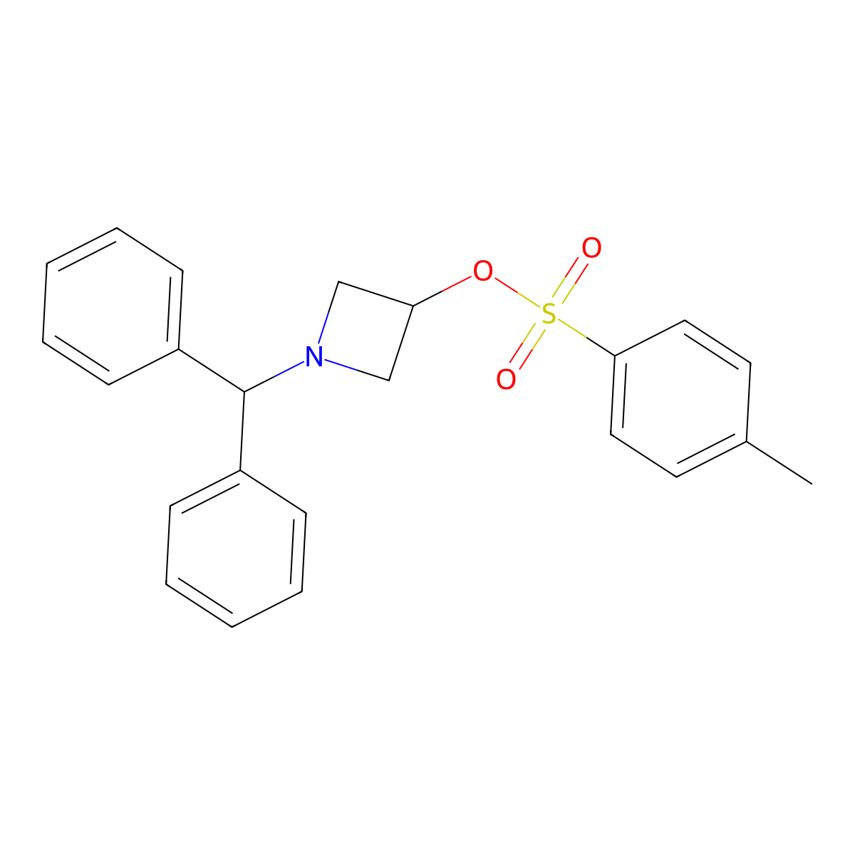 1-Benzhydrylazetidin-3-yl 4-methylbenzenesulfonate molecular structure, CAS 36476-80-9