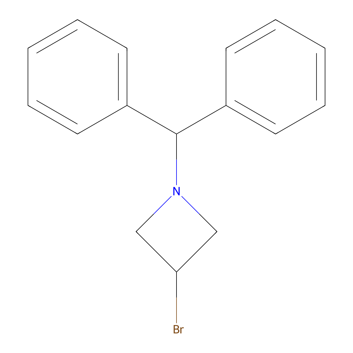 1-Benzhydryl-3-bromoazetidine molecular structure, CAS 36476-84-3