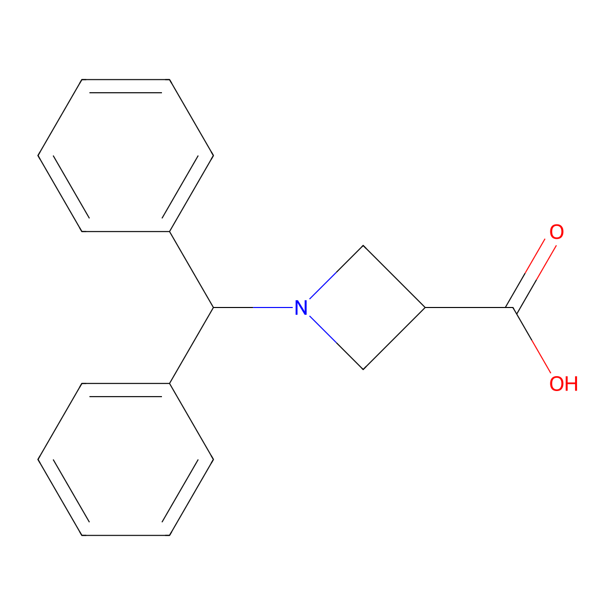 1-(Diphenylmethyl)azetidine-3-carboxylic acid molecular structure, CAS 36476-87-6