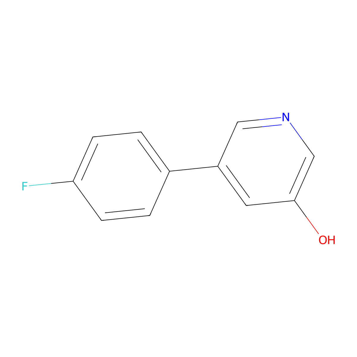5-(4-Fluorophenyl)pyridin-3-ol molecular structure, CAS 364763-21-3