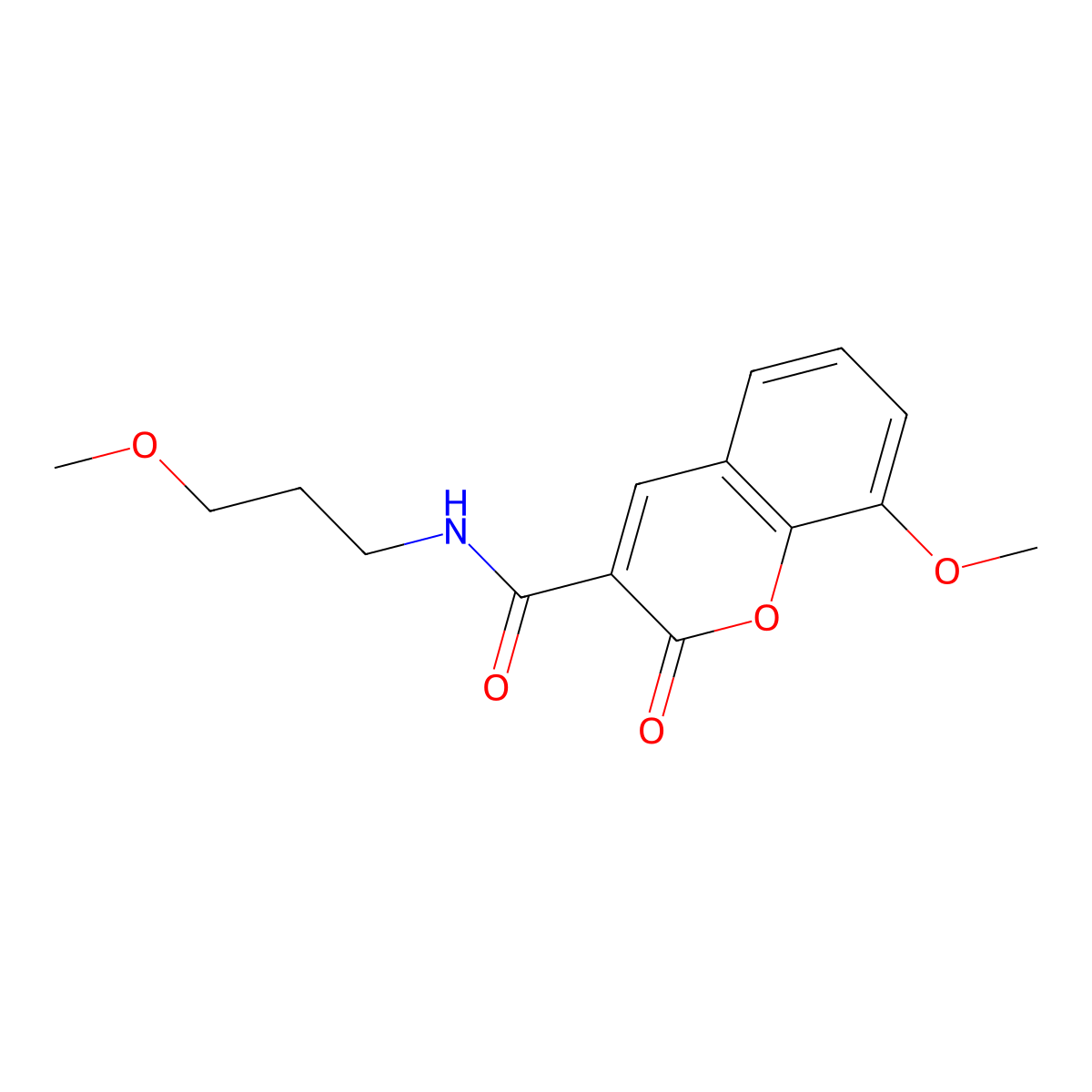 8-methoxy-N-(3-methoxypropyl)-2-oxo-2H-chromene-3-carboxamide molecular structure, CAS 364774-52-7