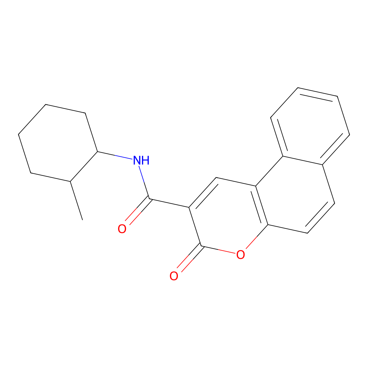 N-(2-methylcyclohexyl)-3-oxo-3H-benzo[f]chromene-2-carboxamide molecular structure, CAS 364787-07-5