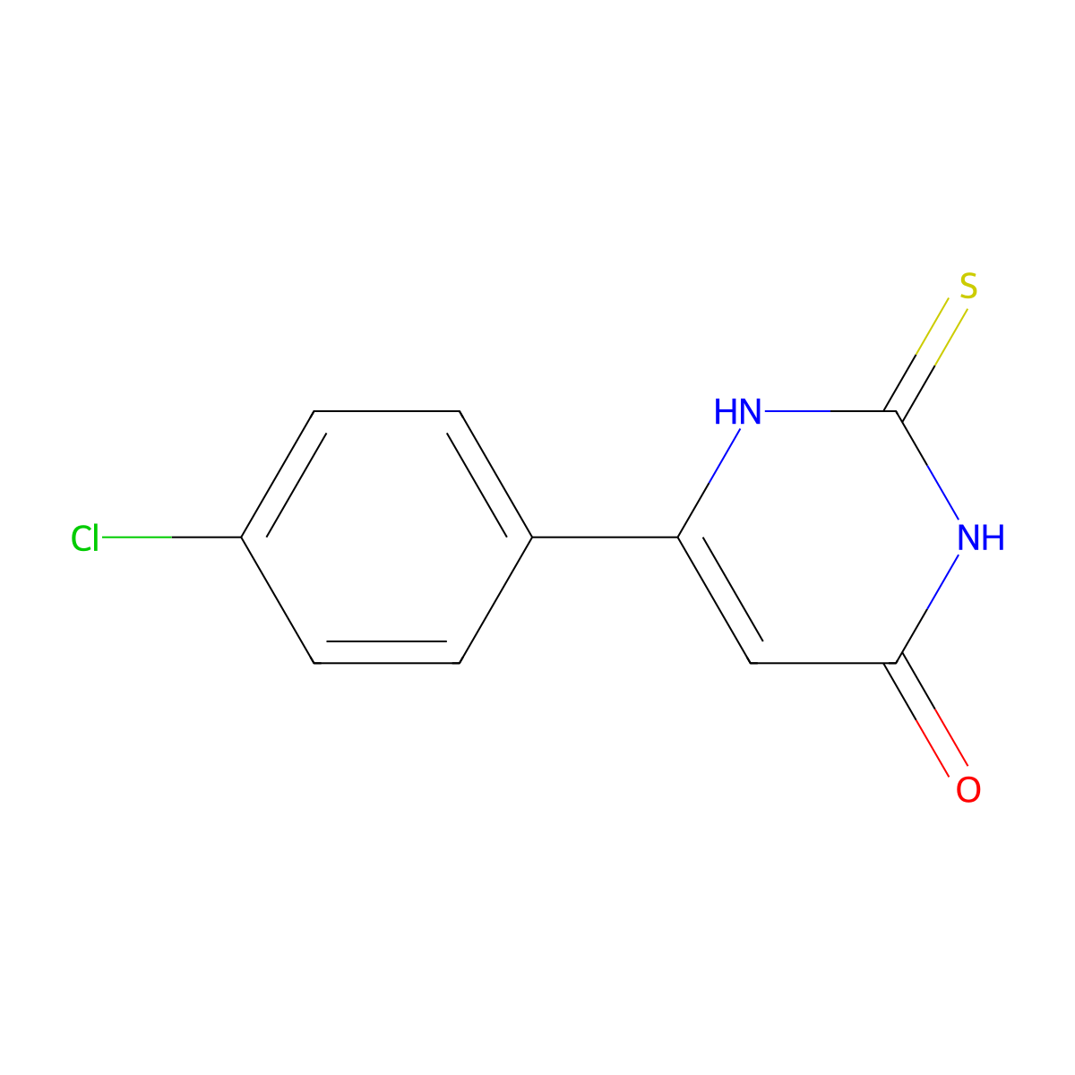 6-(4-chlorophenyl)-2-thioxo-2,3-dihydropyrimidin-4(1H)-one molecular structure, CAS 36479-17-1