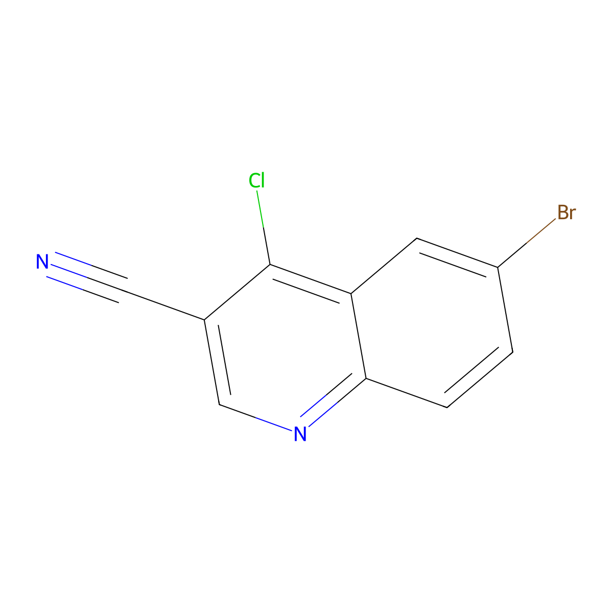 6-Bromo-4-chloro-quinoline-3-carbonitrile molecular structure, CAS 364793-54-4