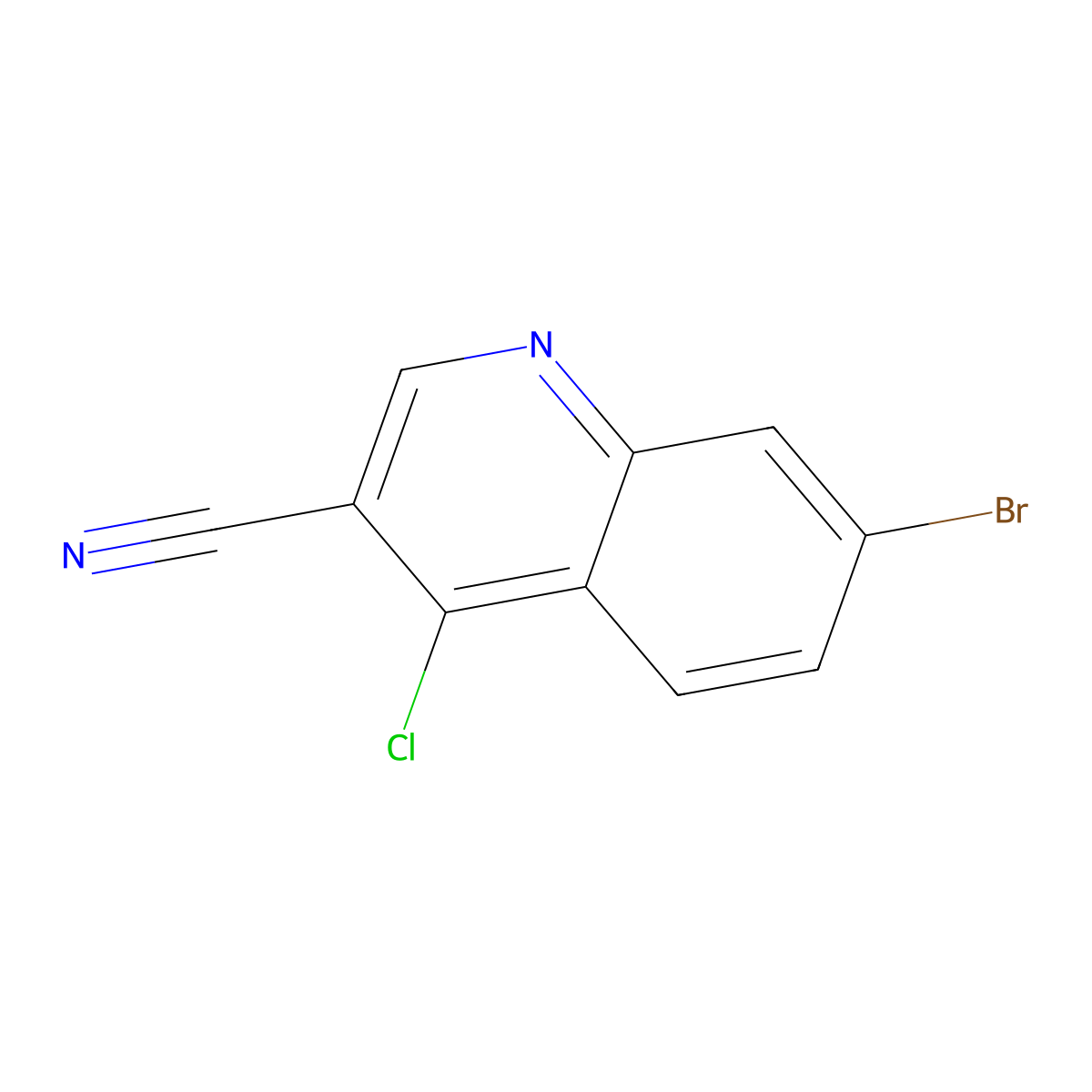 7-Bromo-4-chloroquinoline-3-carbonitrile molecular structure, CAS 364793-57-7