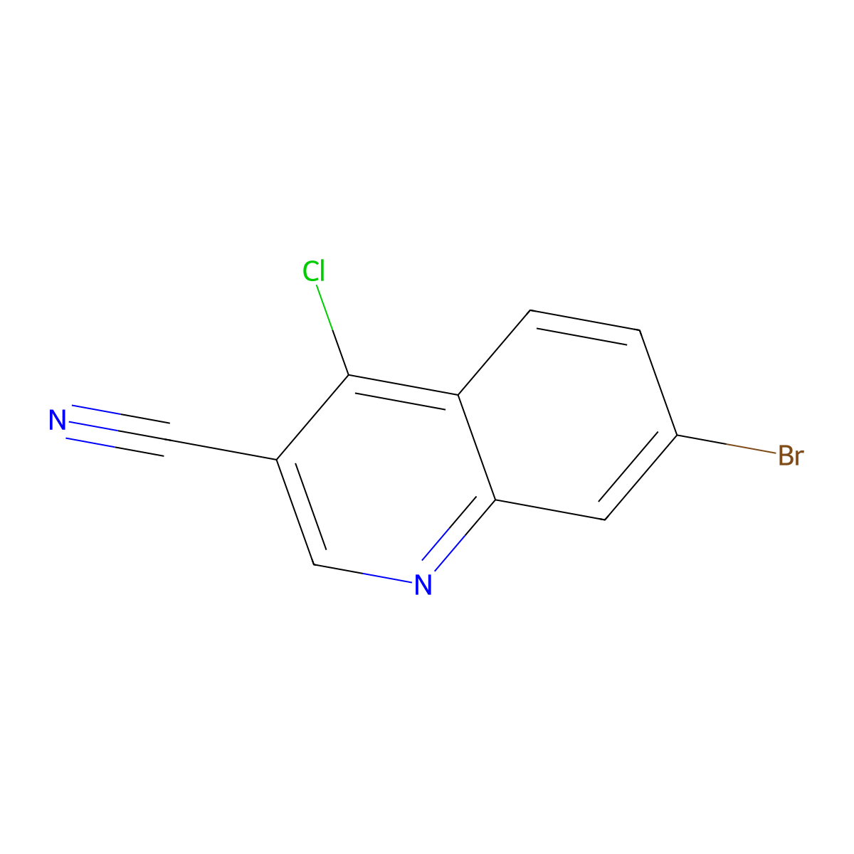 7-Bromo-4-chloroquinoline-3-carbonitrile molecular structure, CAS 364793-57-7