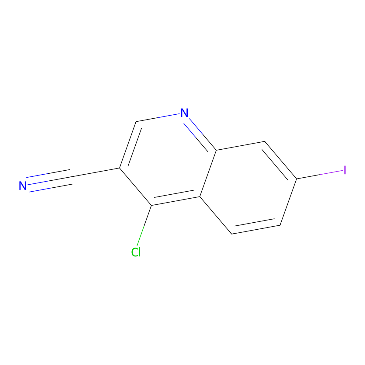 4-Chloro-7-iodoquinoline-3-carbonitrile molecular structure, CAS 364793-64-6