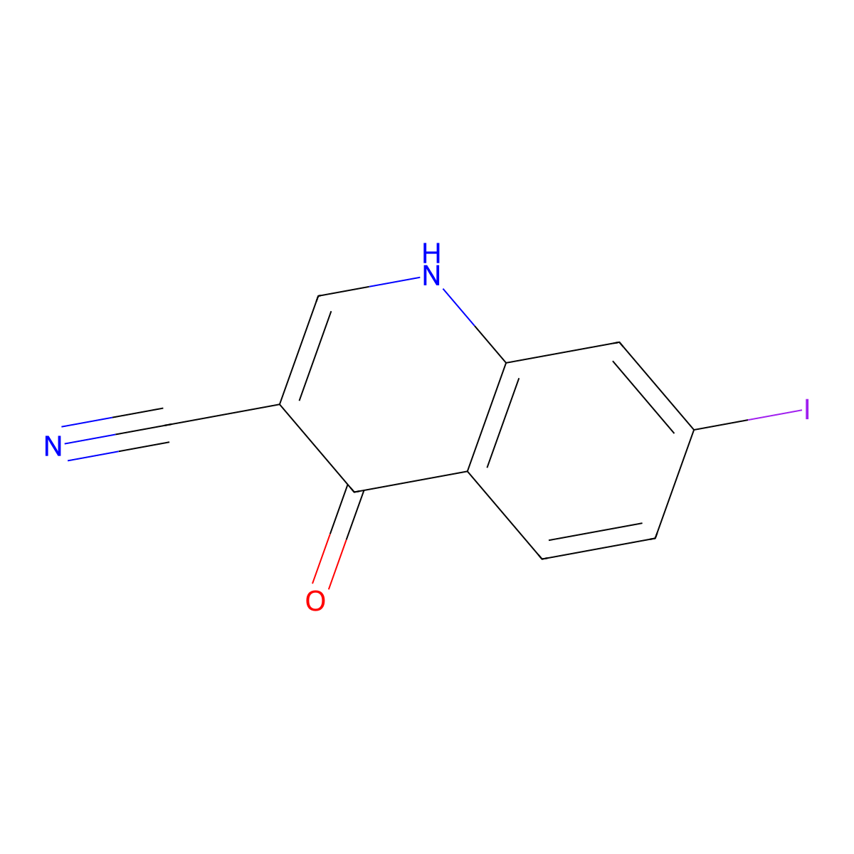 7-Iodo-4-oxo-1,4-dihydroquinoline-3-carbonitrile molecular structure, CAS 364793-65-7