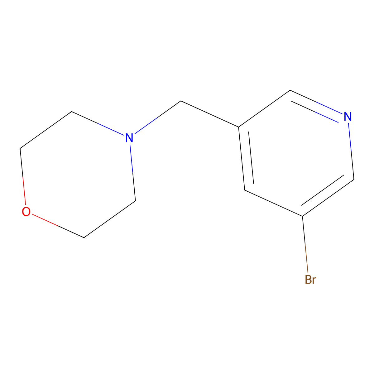 4-((5-Bromopyridin-3-yl)methyl)morpholine molecular structure, CAS 364793-91-9