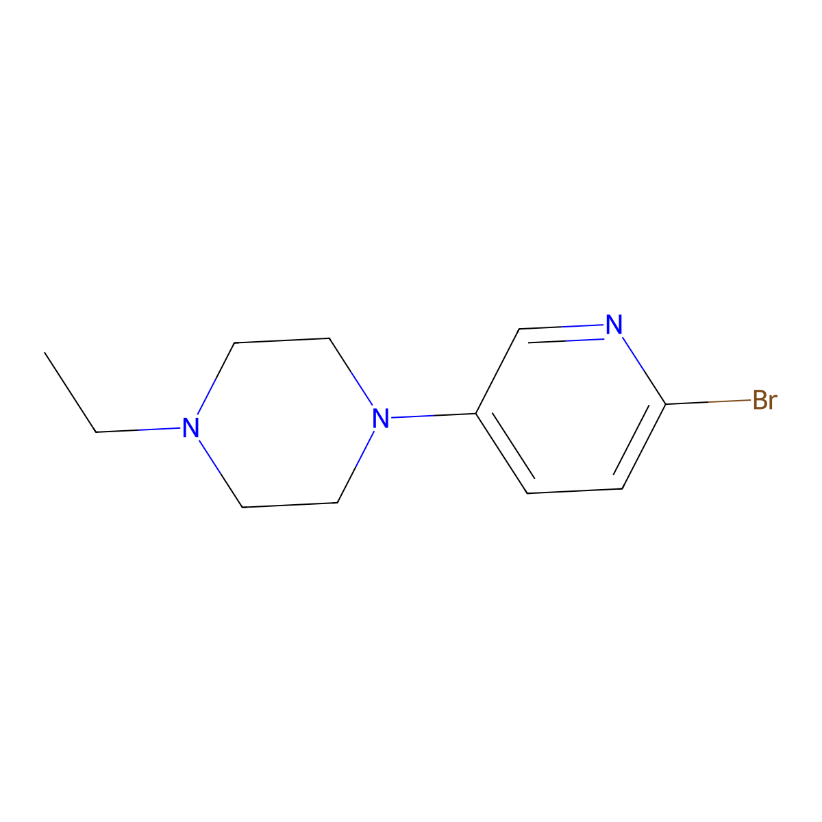 1-(6-Bromopyridin-3-yl)-4-ethylpiperazine molecular structure, CAS 364794-25-2