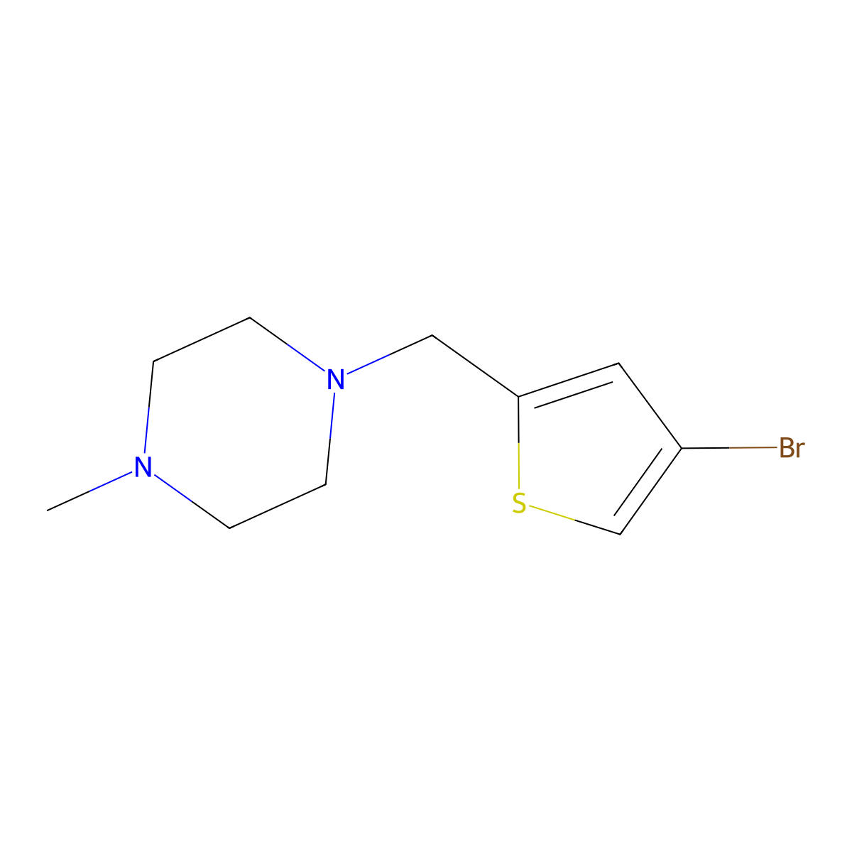 1-((4-Bromothiophen-2-yl)methyl)-4-methylpiperazine molecular structure, CAS 364794-30-9