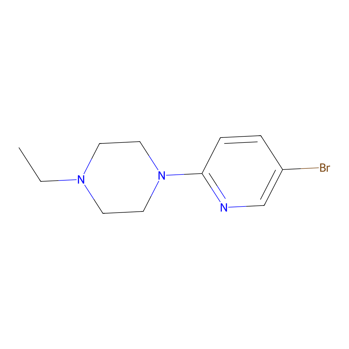 1-(5-Bromopyridin-2-yl)-4-ethylpiperazine molecular structure, CAS 364794-57-0