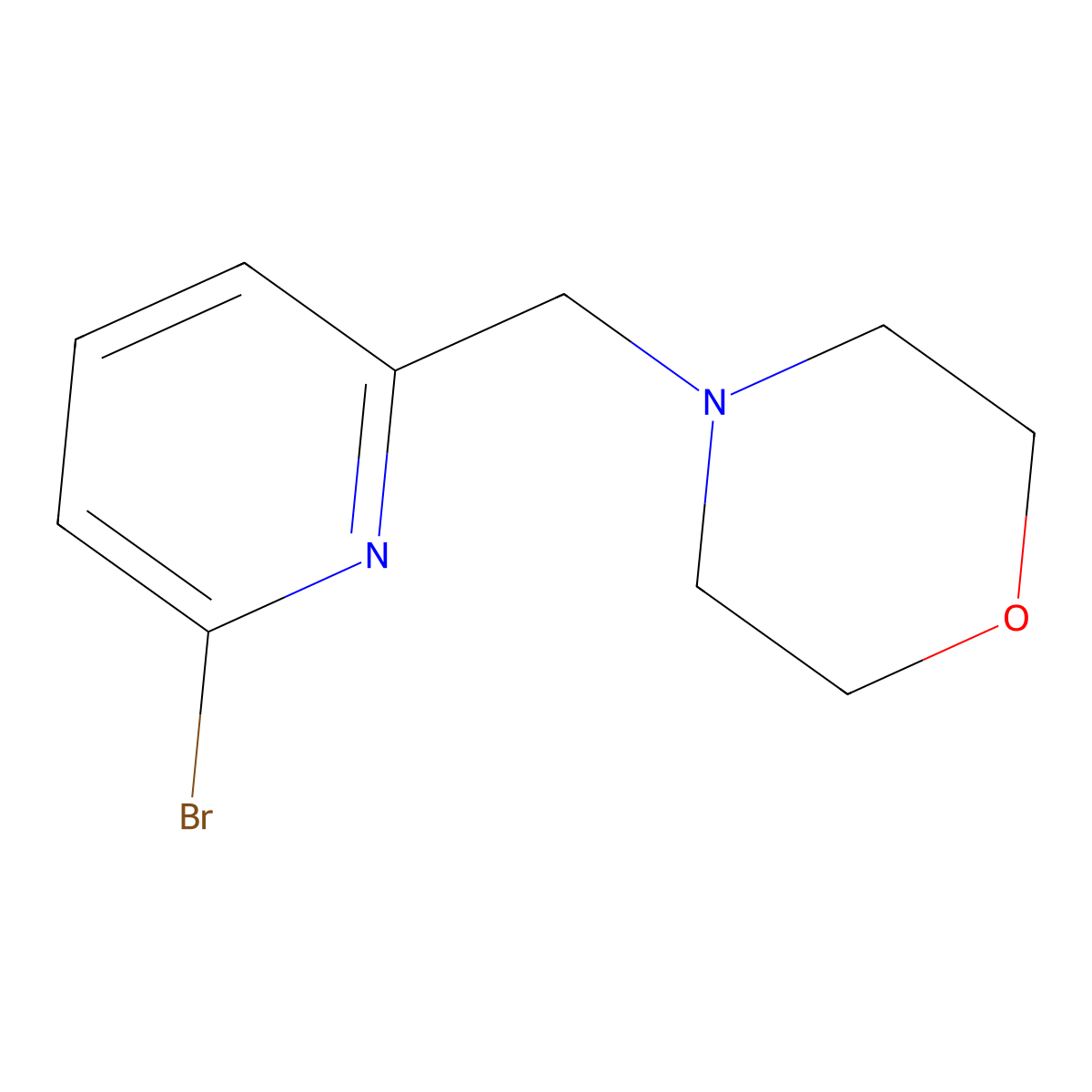 4-((6-Bromopyridin-2-yl)methyl)morpholine molecular structure, CAS 364794-59-2