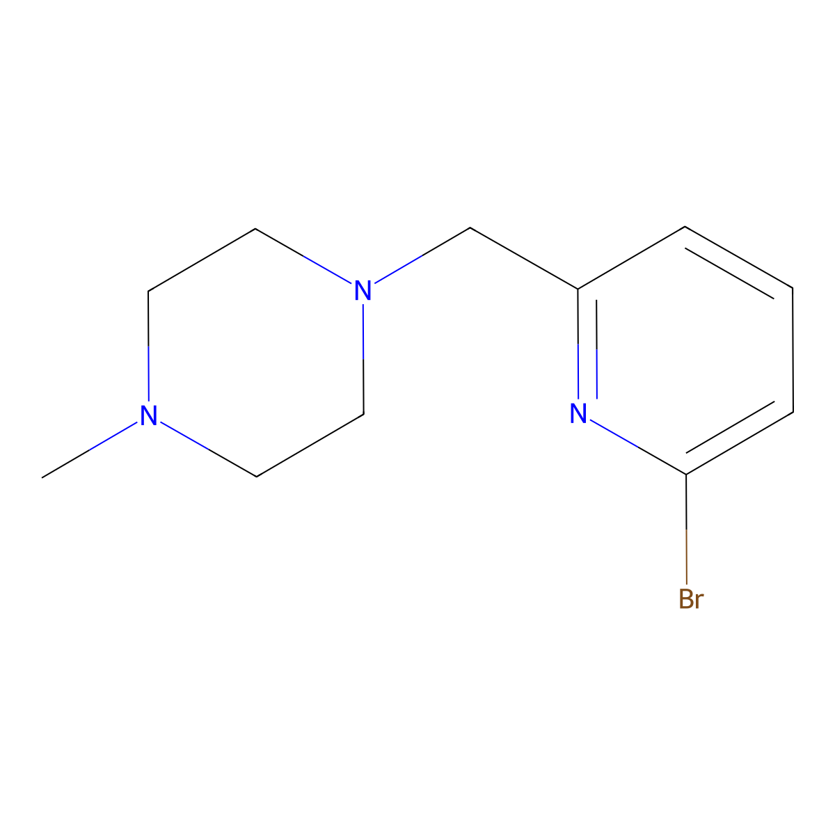 1-((6-Bromopyridin-2-yl)methyl)-4-methylpiperazine molecular structure, CAS 364794-64-9