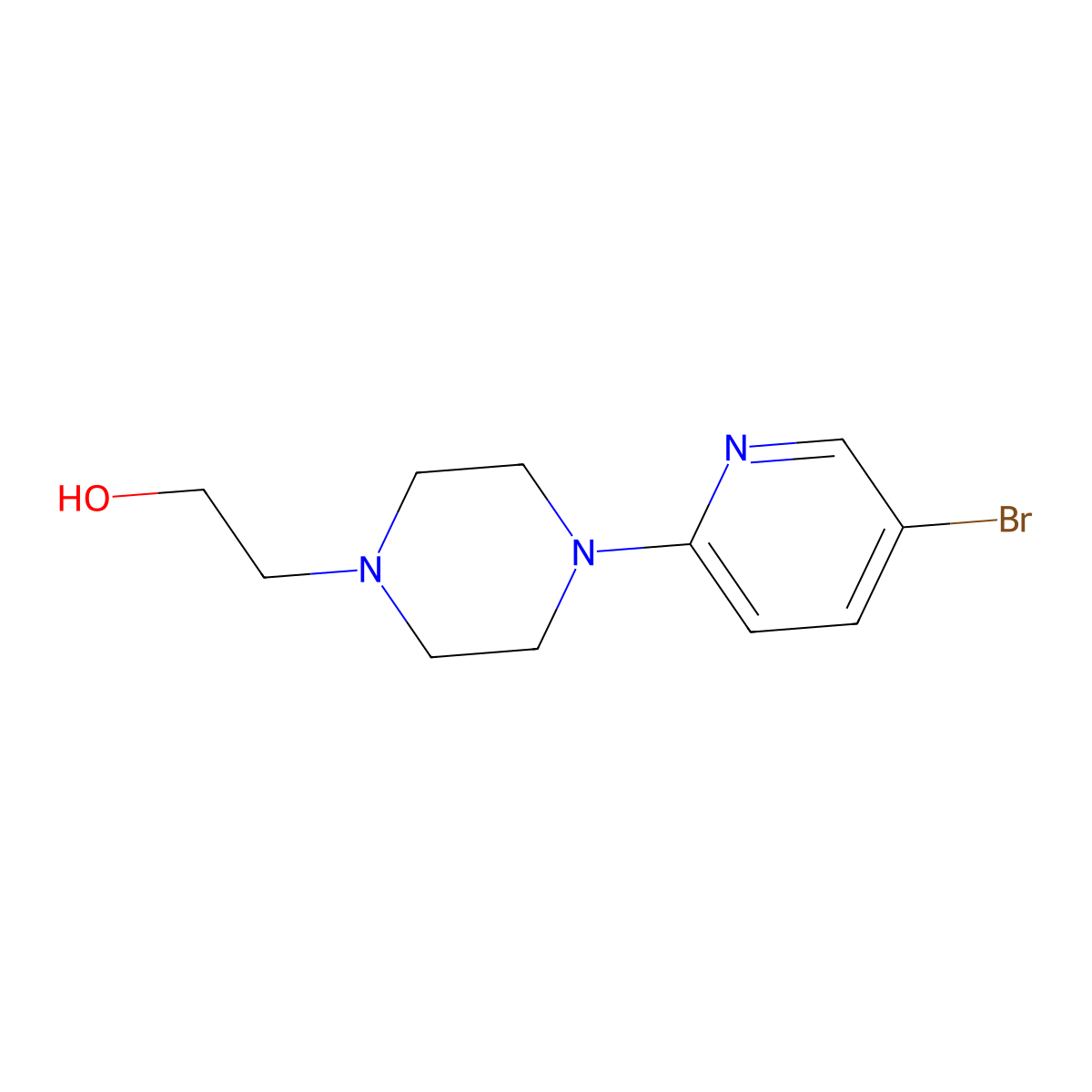 2-(4-(5-Bromopyridin-2-yl)piperazin-1-yl)ethanol molecular structure, CAS 364794-69-4