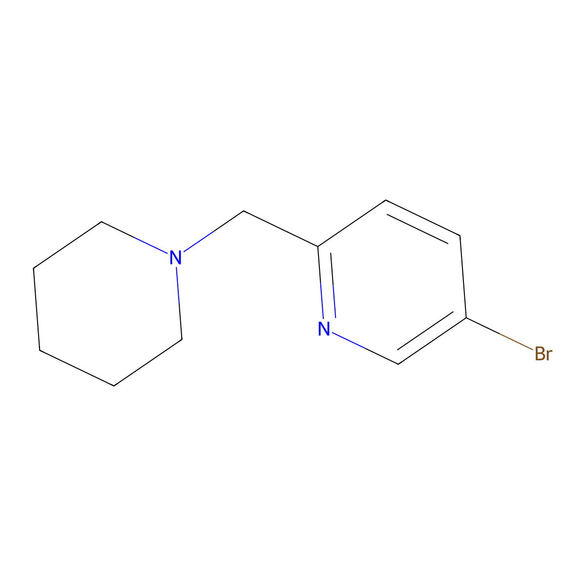 5-Bromo-2-(piperidin-1-ylmethyl)pyridine molecular structure, CAS 364794-78-5