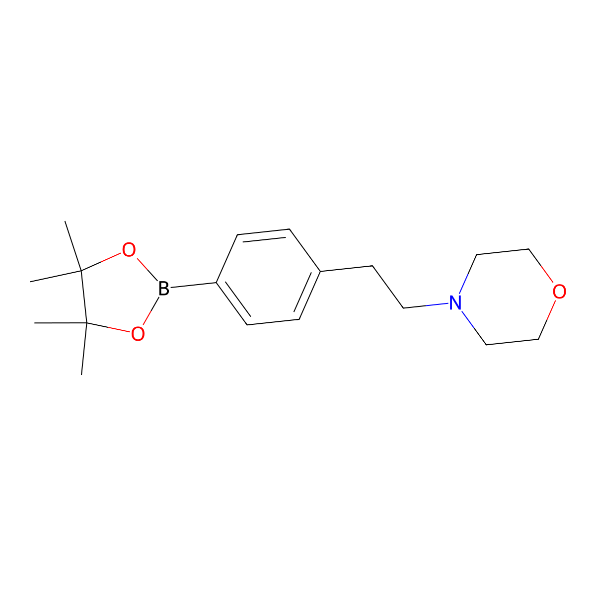 4-(4-(4,4,5,5-Tetramethyl-1,3,2-dioxaborolan-2-yl)phenethyl)morpholine molecular structure, CAS 364794-81-0