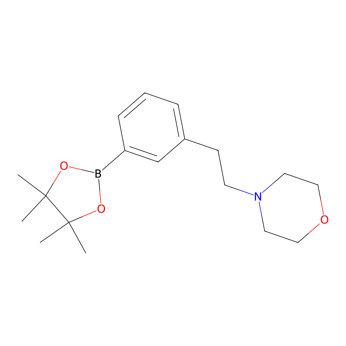 4-(3-(4,4,5,5-Tetramethyl-1,3,2-dioxaborolan-2-yl)phenethyl)morpholine molecular structure, CAS 364794-82-1