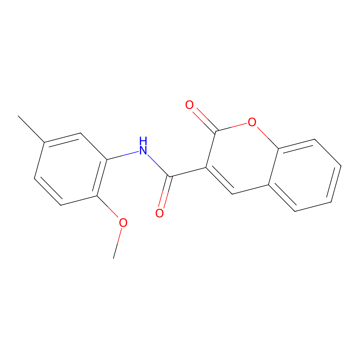 N-(2-methoxy-5-methylphenyl)-2-oxochromene-3-carboxamide molecular structure, CAS 364798-57-2