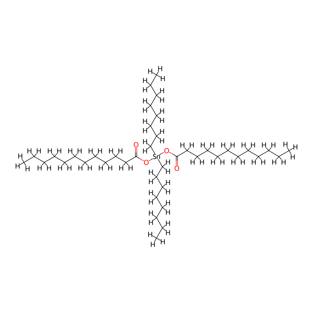 Dioctyltin dilaurate molecular structure, CAS 3648-18-8