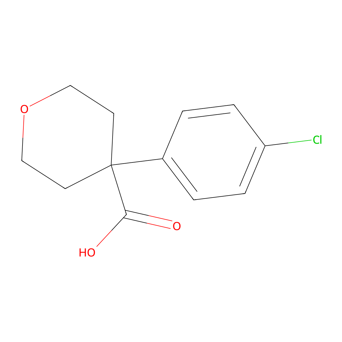 4-(4-Chlorophenyl)oxane-4-carboxylic acid molecular structure, CAS 3648-57-5