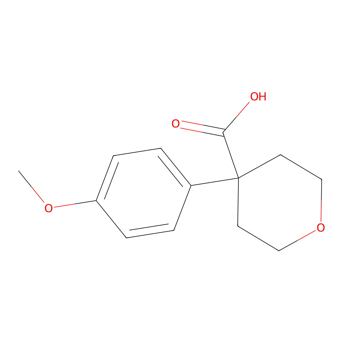 4-(4-Methoxyphenyl)oxane-4-carboxylic acid molecular structure, CAS 3648-58-6