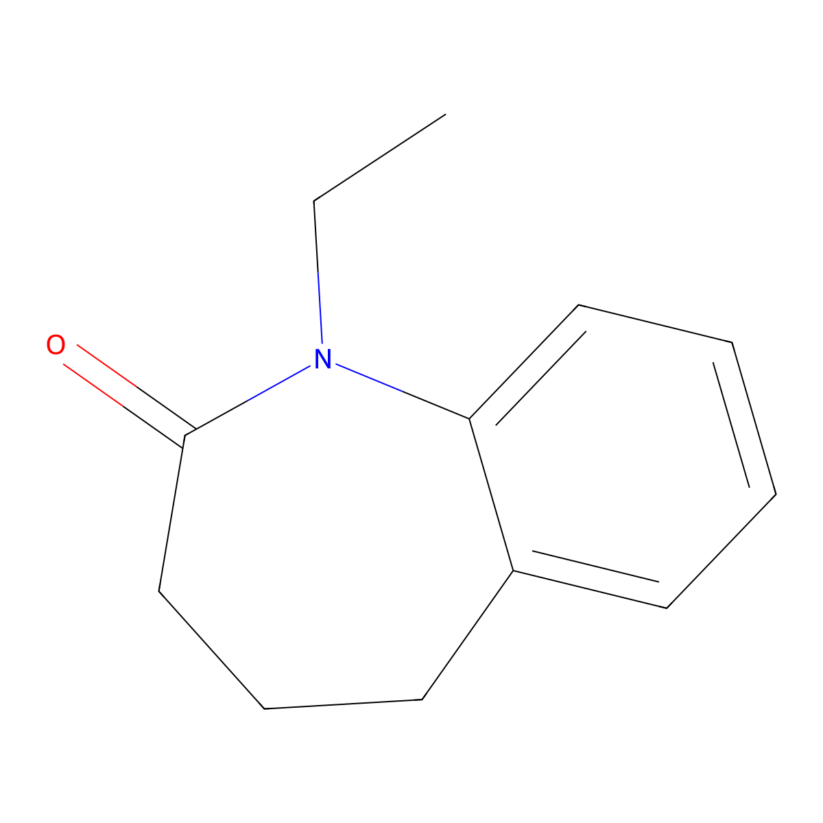 1-ethyl-1,3,4,5-tetrahydro-2H-1-benzazepin-2-one molecular structure, CAS 3649-12-5